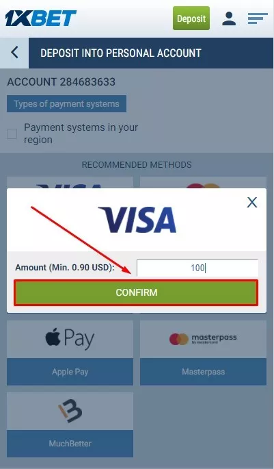 How to Top Up 1xbet
